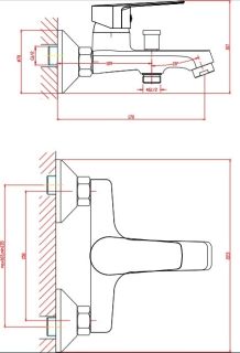 Смеситель для ванны/душа Orange Loop M26-100cr с душевым набором